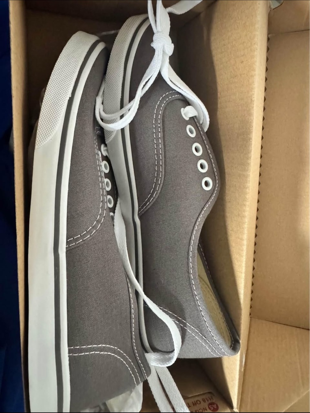 Vans Authentic Canvas Lace-Up Sneakers — Gray